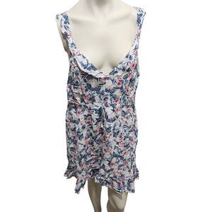 Sleep by Cacique Woven Ruffle Sleep Chemise Womens SZ 18/20 Floral Cottagecore